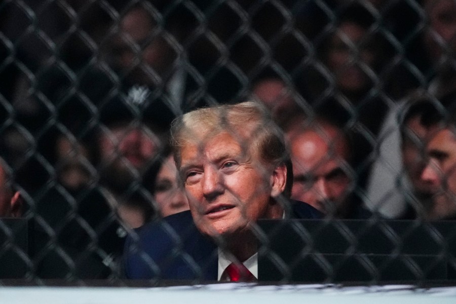 Donald Trump at a UFC show in 2023.