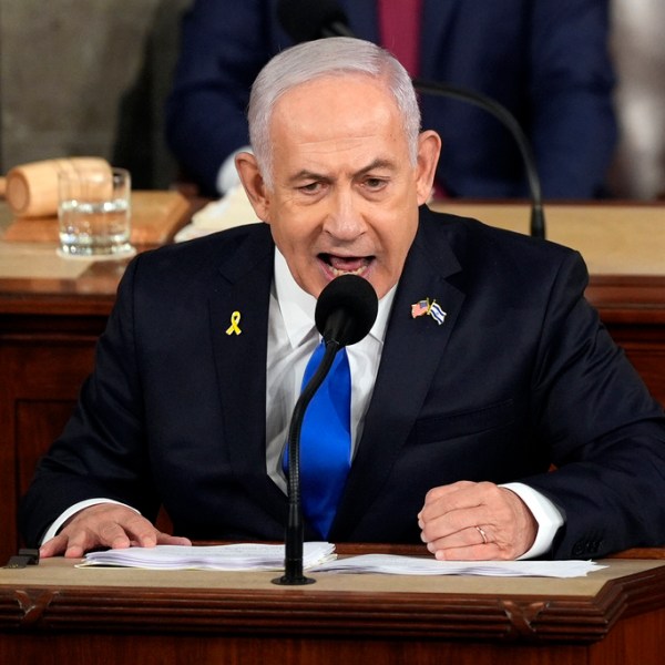 Israeli Prime Minister Benjamin Netanyahu speaks to a joint meeting of Congress at the Capitol in July of 2024.