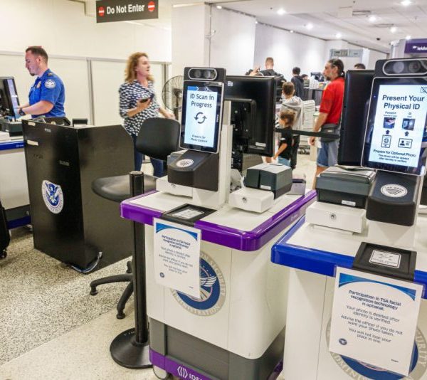 TSA facial security at an airport