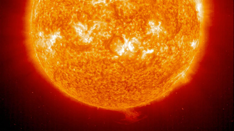 A view of coronal mass ejections on the sun.