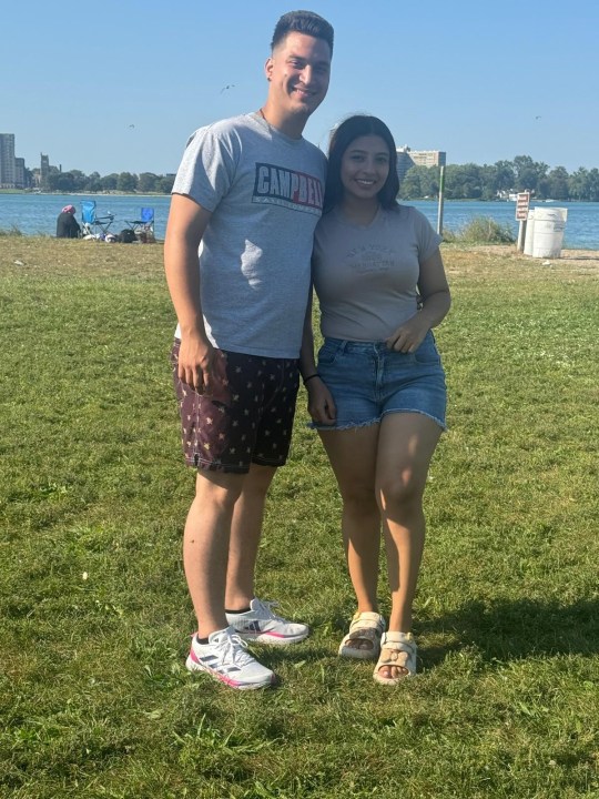 A photo of Leticia Alvarez and her husband, Lisandro Escola.