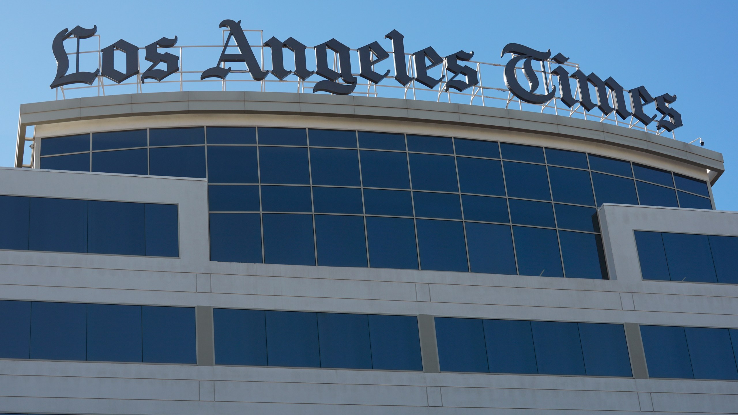 FILE - The Los Angeles Times newspaper headquarters is shown in El Segundo, Calif., Jan. 23, 2024. (AP Photo/Damian Dovarganes, File)