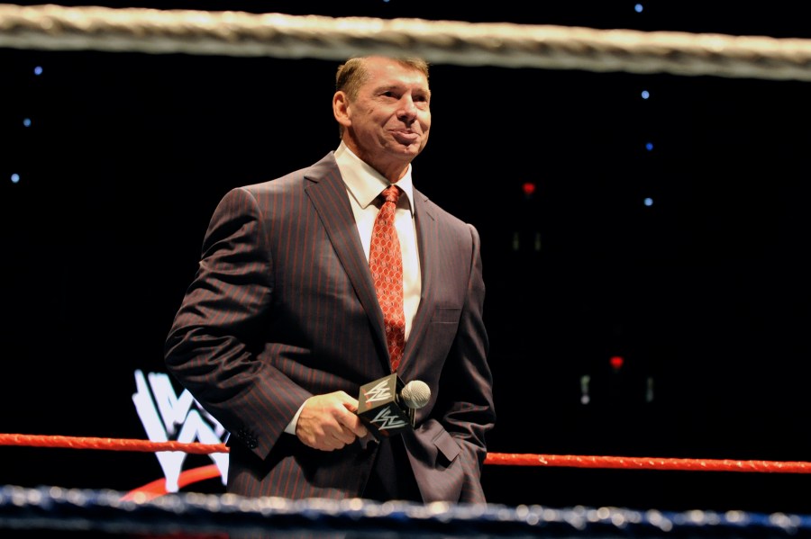 Vince McMahon speaking to an audience.