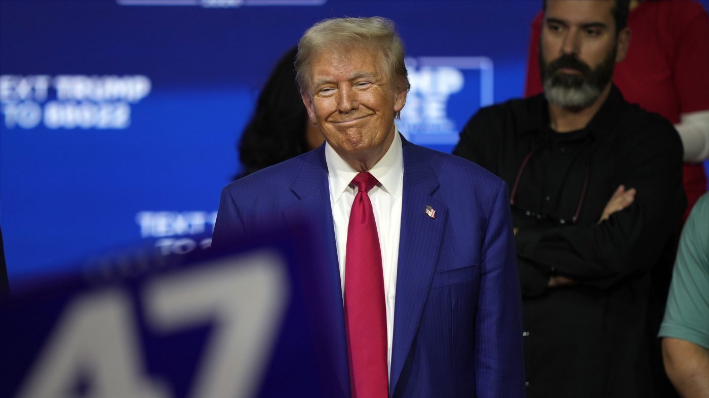 Former President Donald Trump on Oct. 14, 2024, in Oaks, Pa.