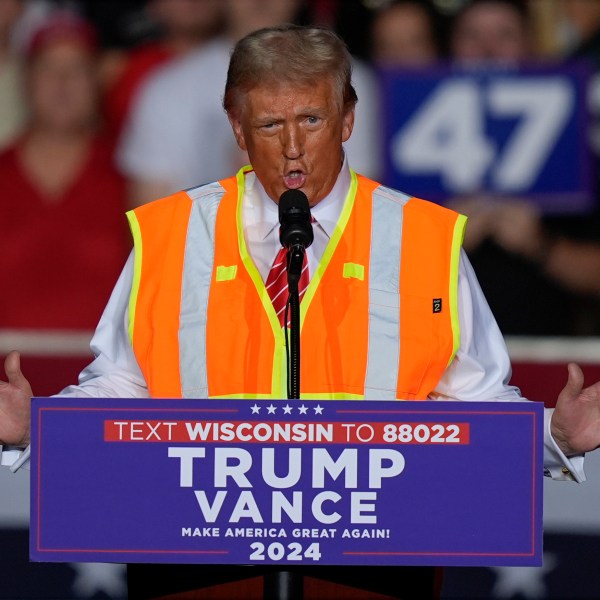Republican presidential nominee former President Donald Trump speaks at a campaign rally at the Resch Center, Wednesday, Oct. 30, 2024, in Green Bay, Wis.