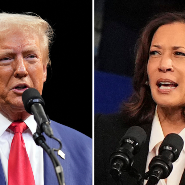 A composite photo of Donald Trump and Kamala Harris.