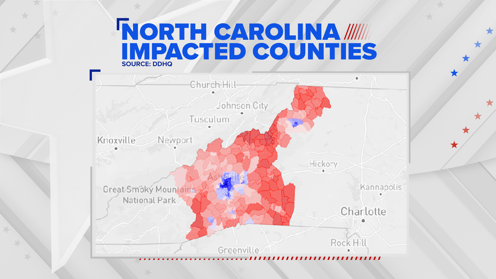 A picture showing how Hurricane Helene might affect the election in North Carolina.