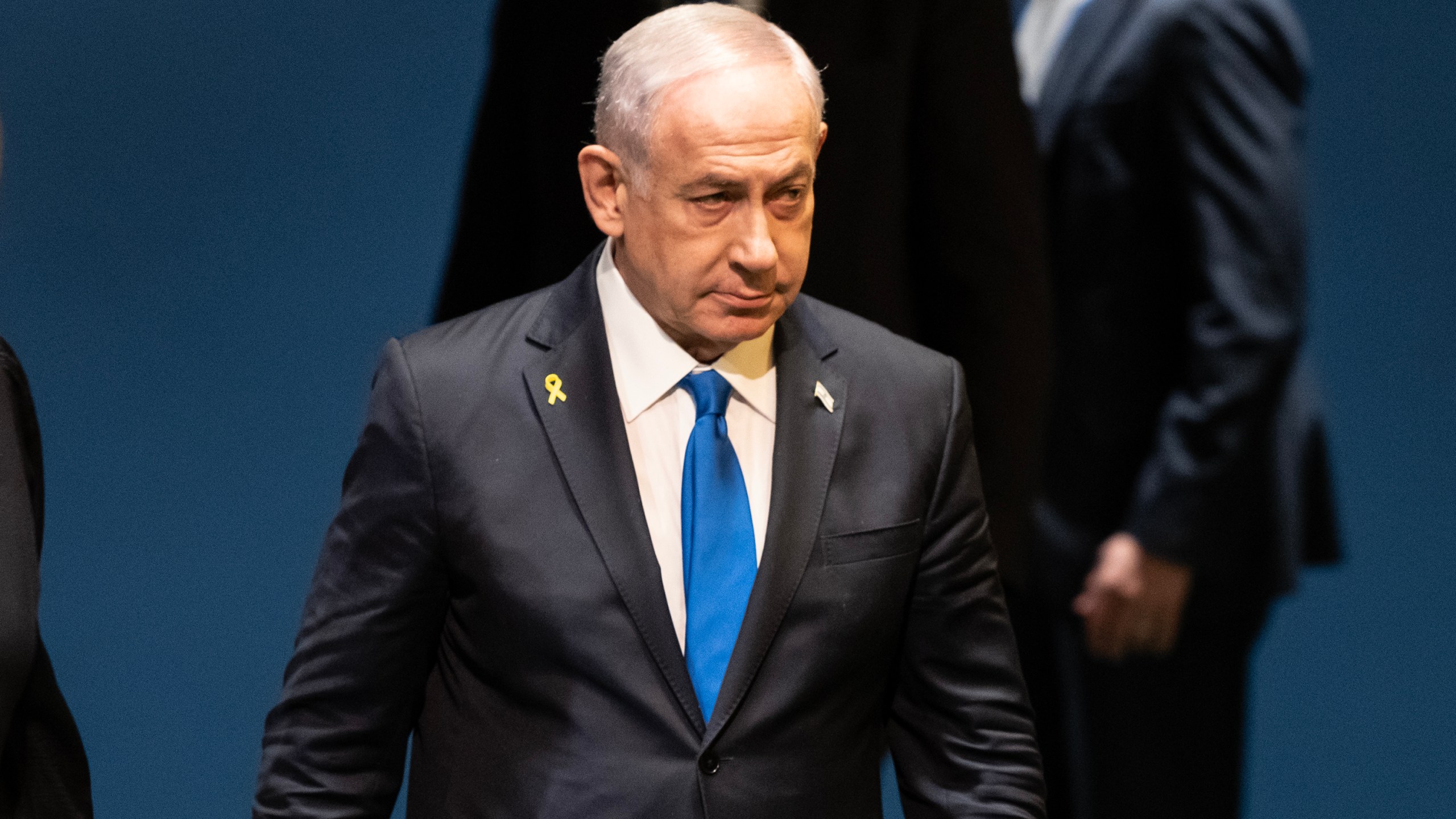 Prime Minister of Israel Benjamin Netanyahu arrives on stage to address the 79th session of General Assembly at UN Headquarters
