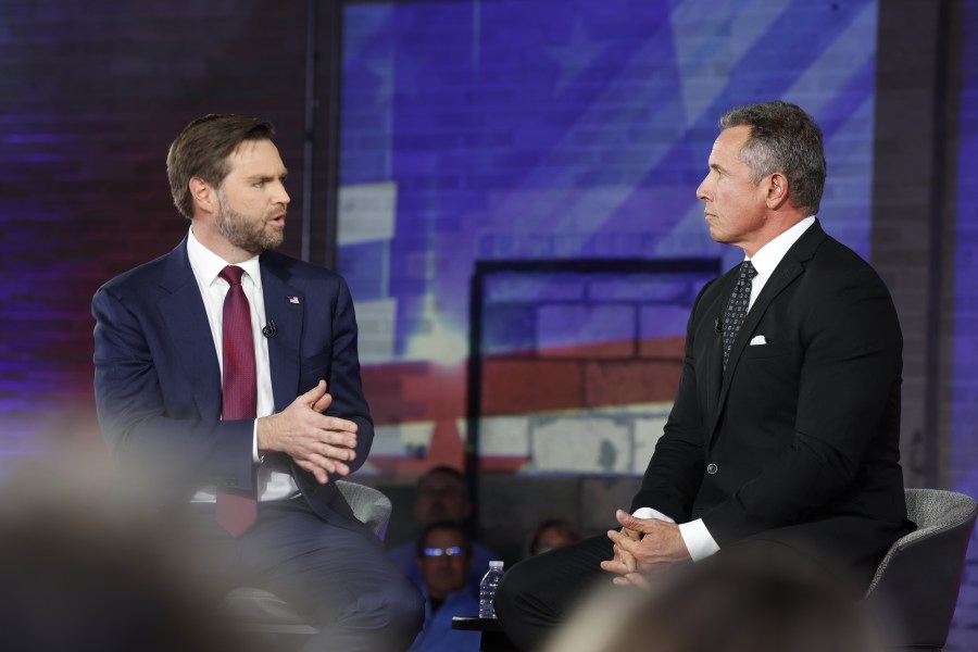 JD Vance and Chris Cuomo at NewsNation town hall.