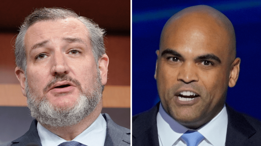 A composite photo of Sen. Ted Cruz and Democratic challenger Colin Allred.