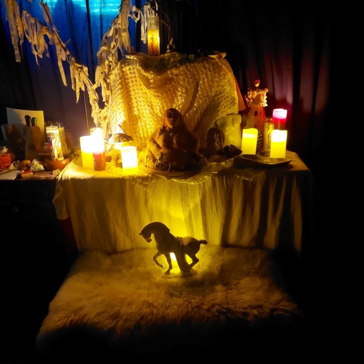 An altar at Mother Grove Goddess Temple