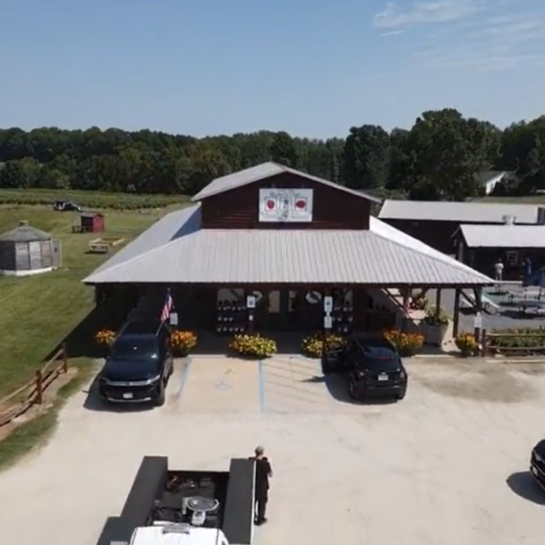 Aerial view of Bush-N-Vine Farms in York, South Carolina