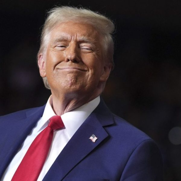 President-elect Donald Trump speaks at a campaign rally at PPG Paints Arena, Monday, Nov. 4.