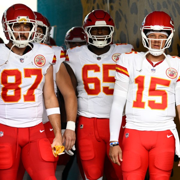A picture of some members of the Kansas City Chiefs.