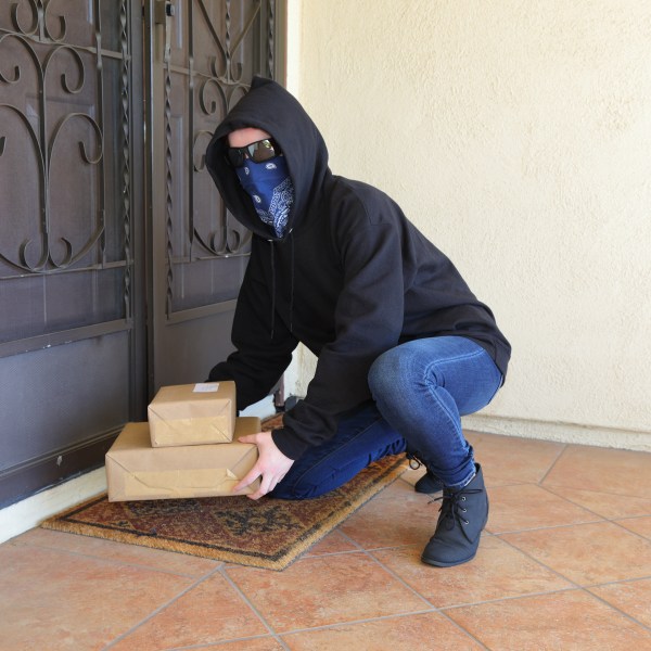 Porch pirate shots taken in Moreno Valley, California in September of 2021.