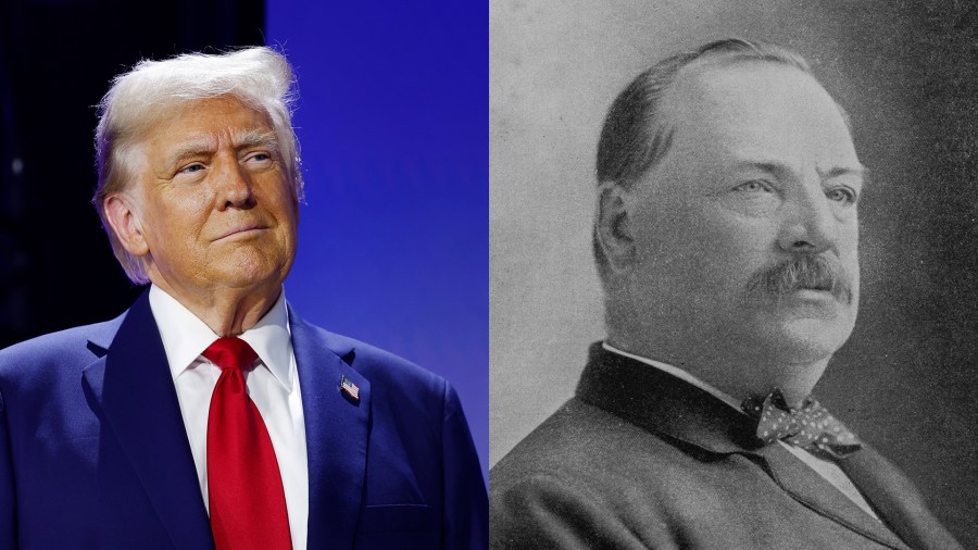 President-elect Donald Trump and former President Grover Cleveland. (Getty)