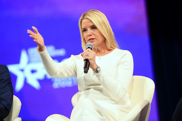Pam Bondi speaks during the Conservative Political Action Conference in Dallas, Texas Sunday, July 11, 2021.