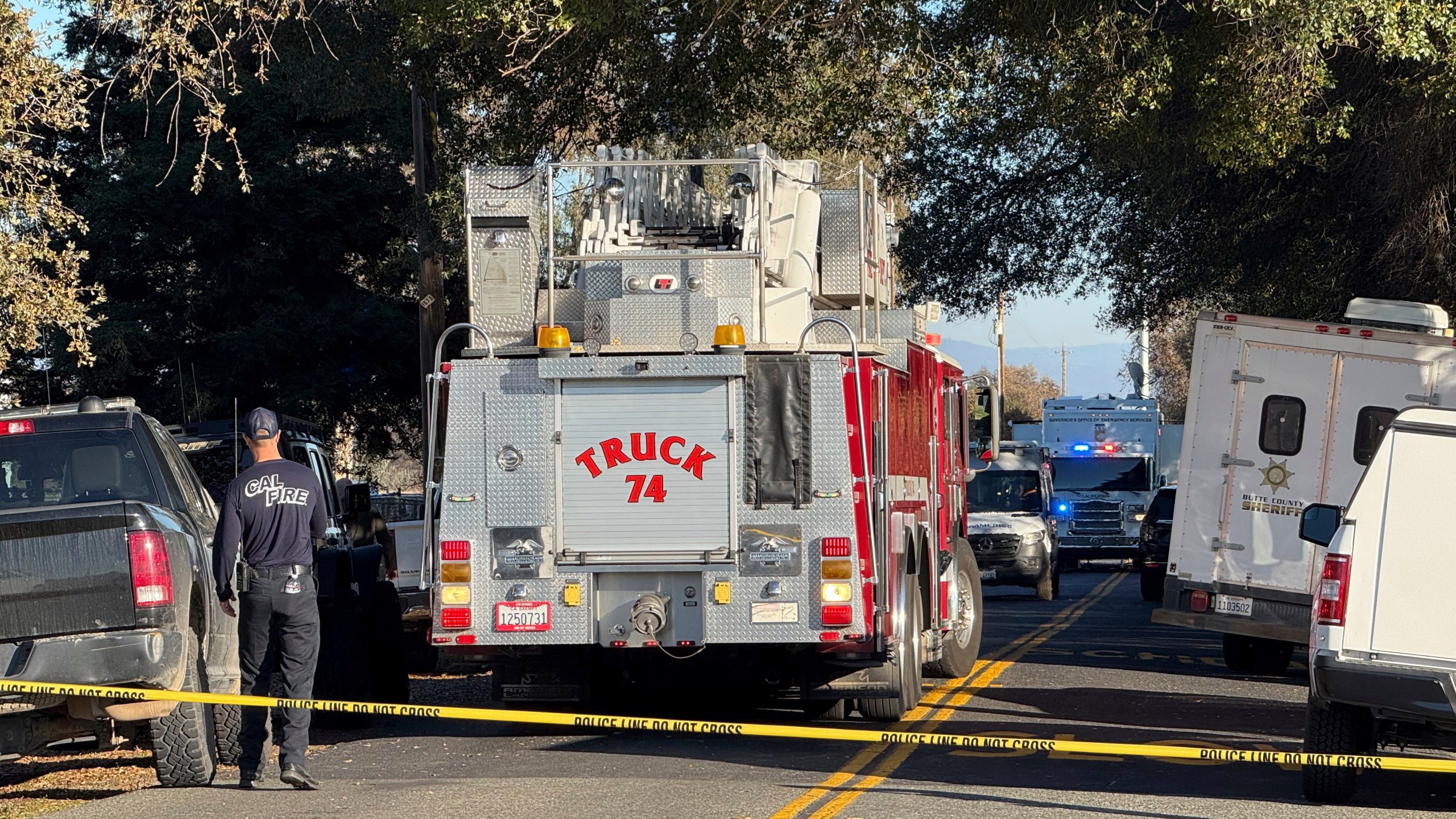 Emergency personnel state outside the Feather River Adventist School after a shooting Wednesday, Dec. 4, 2024, in Oroville, Calif. (Michael Weber/The Chico Enterprise-Record via AP)