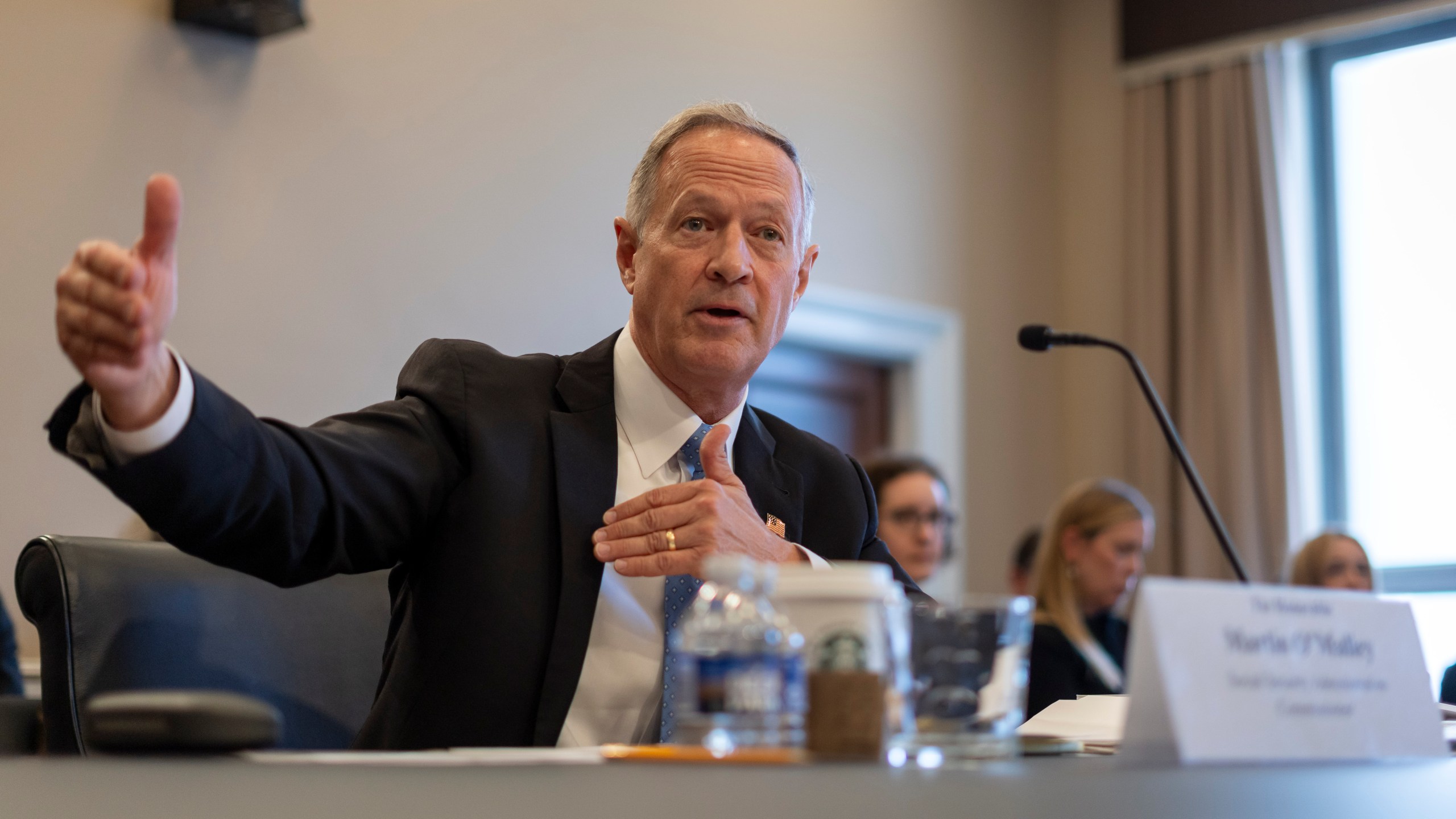FILE - Commissioner of the Social Security Administration Martin O'Malley testifies on Capitol Hill in Washington, Nov. 20, 2024. (AP Photo/Ben Curtis, File)