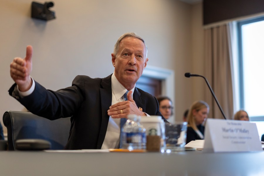 FILE - Commissioner of the Social Security Administration Martin O'Malley testifies on Capitol Hill in Washington, Nov. 20, 2024. (AP Photo/Ben Curtis, File)