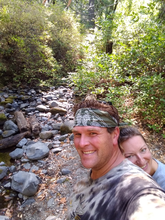 David Boyett and Zoe Penrod hiking