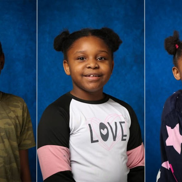 A composite photo of three abducted children.